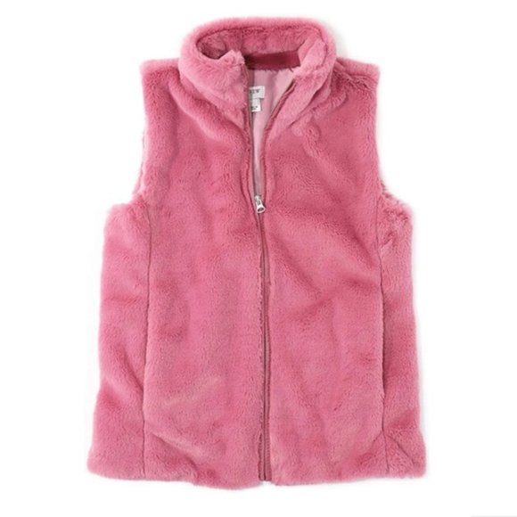 J. Crew Factory Faux Fur Vest in Guava Berry - Picture 4 of 4